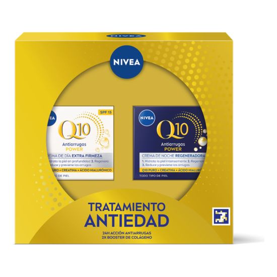 Tratamiento Antiedad Q10 Antiarrugas Power Crema Dia + Noche Estuche