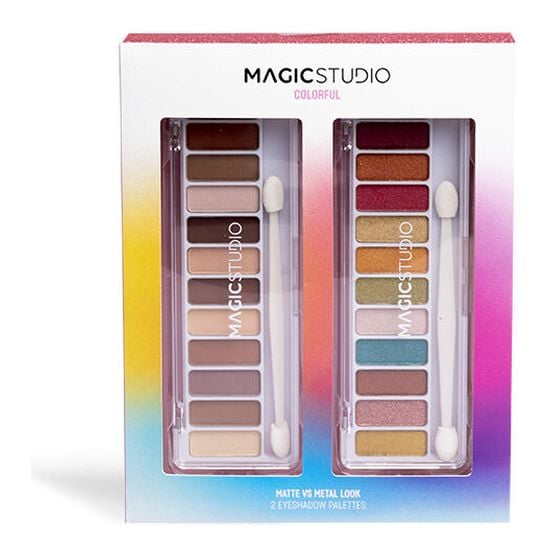 Colorful Matte vs Metal Eyeshadow Palet Set